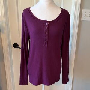 Candace Cameron Bure Rich Purple Long Sleeve Top
